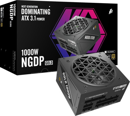 1STPLAYER NGDP GOLD 1000W, ATX 3.1, 80 PLUS Gold, PCIe 5.1, Black, HA-1000BA4
