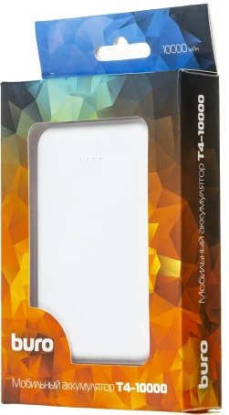 Мобильный аккумулятор Buro T4-10000 10000mAh 10W 2A 2xUSB-A белый (T4-10000-WT)