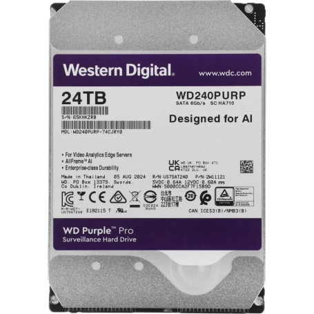 WD Purple Pro 24TB 3.5" SATA 6Gb/s 7200rpm 512MB (WD240PURP)