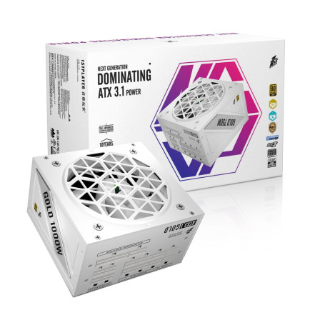 1STPLAYER NGDP GOLD 1000W, ATX 3.1, 80 PLUS Gold, PCIe 5.1, White, HA-1000BA4-WH